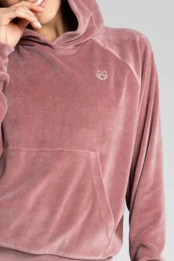 Sale Weurowa buza z nietoperzowyi rękawai - brudny róż Odzież Casualowa|Bluzy
