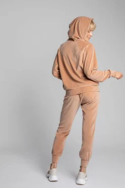 Sale Weurowa buza z nietoperzowyi rękawai - beżowa Odzież Casualowa|Bluzy