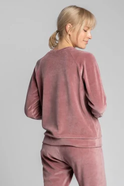 Outlet Weurowa buza z raganowyi rękawai - brudny róż Odzież Casualowa|Bluzy