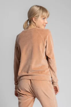 New Weurowa buza z raganowyi rękawai - beżowa Odzież Casualowa|Bluzy