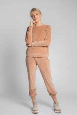 New Weurowa buza z raganowyi rękawai - beżowa Odzież Casualowa|Bluzy