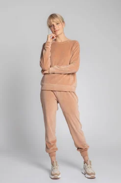 Hot Weurowa buza z reganowyi rękawai - beżowa Bluzy|Odzież Casualowa