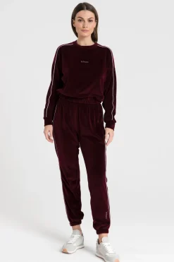 Outlet Weurowa buza z wyputką - bordowa Odzież Casualowa|Bluzy