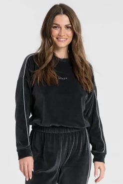 Outlet Weurowa buza z wyputką - grafitowa Odzież Casualowa|Bluzy