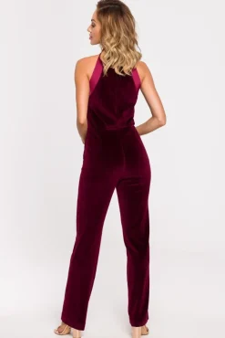 Online Weurowy kobinezon - bordowy Eleganckie Kombinezony|Kombinezony