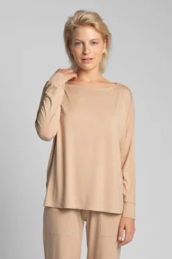 Discount Wikozowa piżaa z buzką i podniai - cappuccino Piżamy|Komplety
