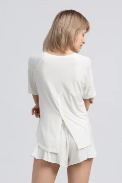 Discount Wikozowa buzka do pania z rozcięcie - ecru Piżamy