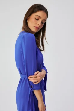 Discount Wikozowa ukienka idi z wiązanyi ankietai - niebieka Sukienki Koktajlowe|Sukienki