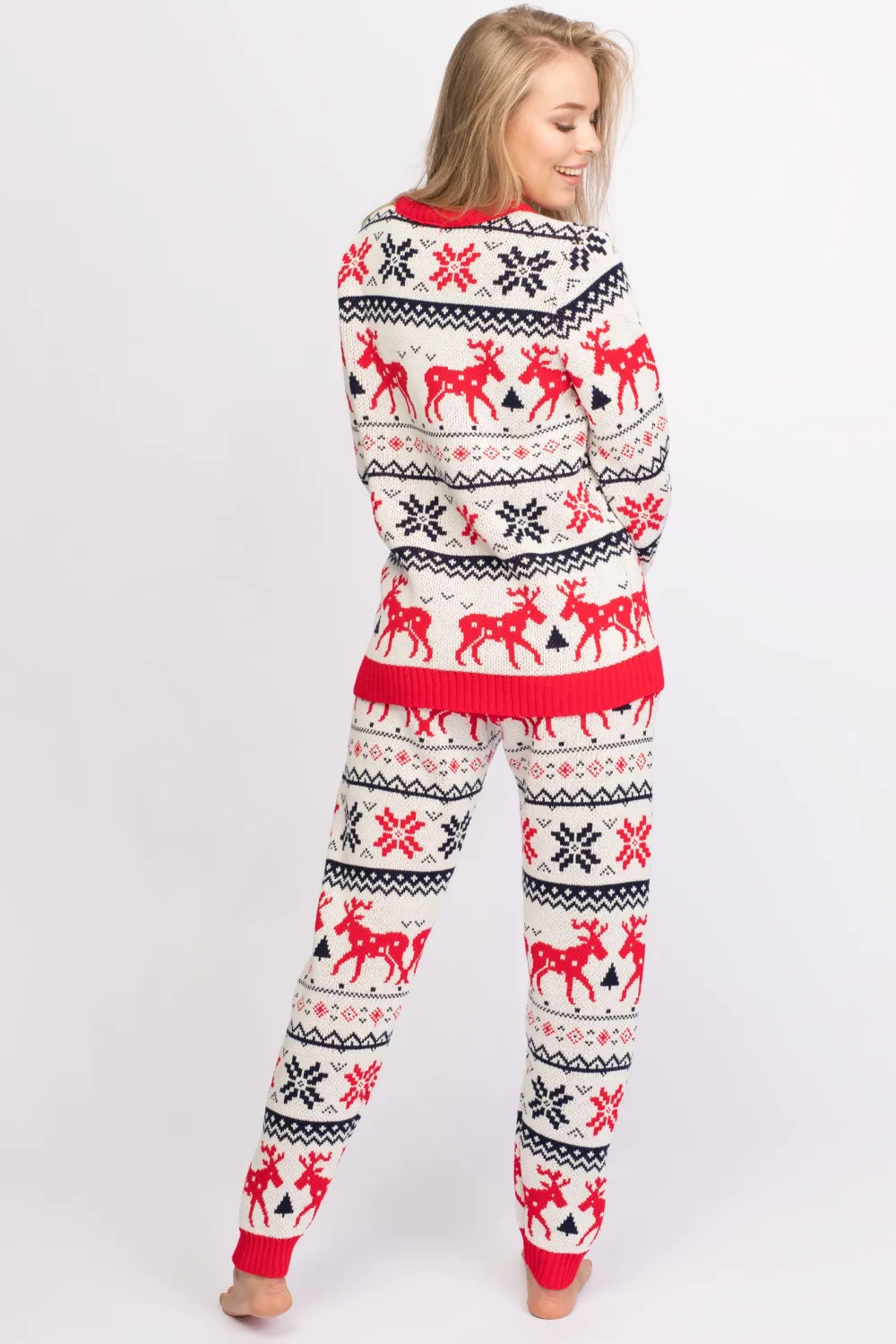Best Świąteczny sweter w renifery - biały Swetry