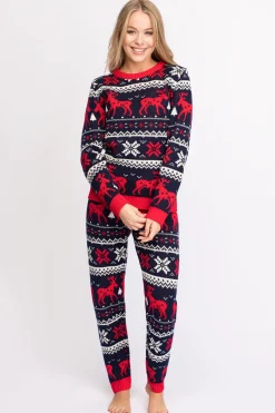Świąteczny sweter w renifery - granatowy Swetry
