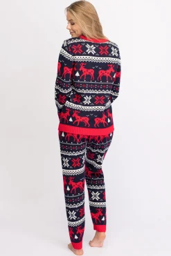 Świąteczny sweter w renifery - granatowy Swetry