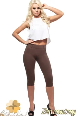 Best Włoskie legginsy rybaczki 3/4 - brunatne Legginsy