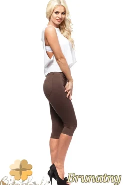 Best Włoskie legginsy rybaczki 3/4 - brunatne Legginsy