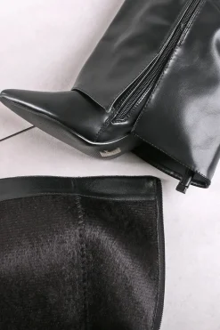Sale Wysokie buty na cienkim obcasie Maleeka - czarne Kozaki|Botki