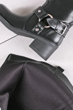 Wysokie buty na grubym obcasie Abdone - czarne Kozaki|Botki