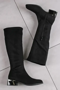 Sale Wysokie buty przed kolano - czarne Kozaki|Botki