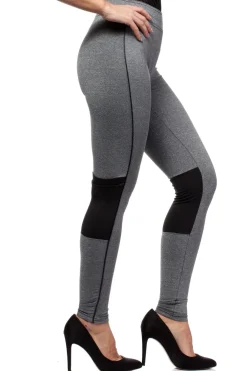 Best Wyszczuplające legginsy ze wstawką na wysokości kolana - grafitowy-melanż Legginsy
