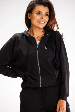 Online Zauwana buza daka z kapture - czarna Odzież Casualowa|Bluzy
