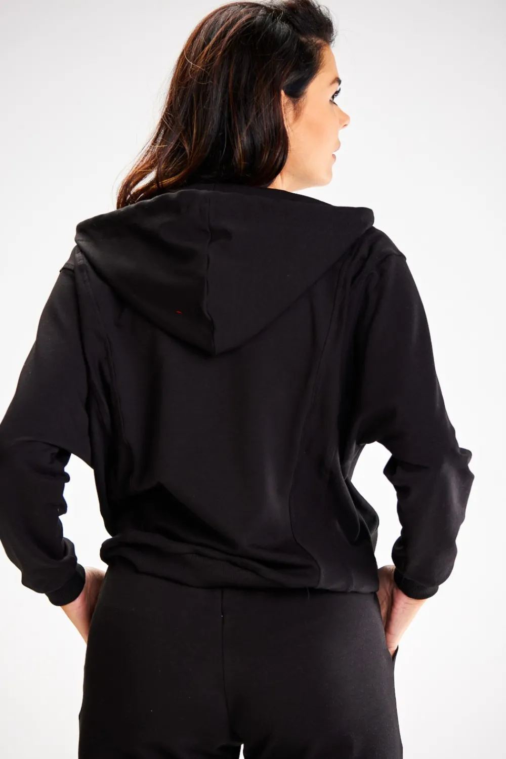 Online Zauwana buza daka z kapture - czarna Odzież Casualowa|Bluzy