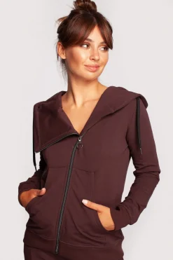 Best Zasuwana bluza z kapturem - brązowa Odzież Casualowa|Bluzy