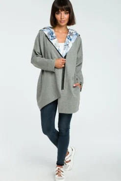 New Zasuwana bluza z kapturem - szara Odzież Casualowa|Dobry Skład